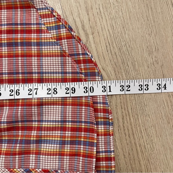 Vintage Bronco Western Shirt Mens Medium Madras Plaid Pearl Snap Cowboy Rodeo - Picture 10 of 11